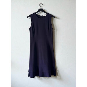 Diane von Furstenberg Navy Sleeveless Ruffle Hem Dress | Size 6